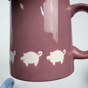 Waechtersbach Pig Coffee Cup Mug Spain Mauve Pink White Farmhouse Ceramic 8oz